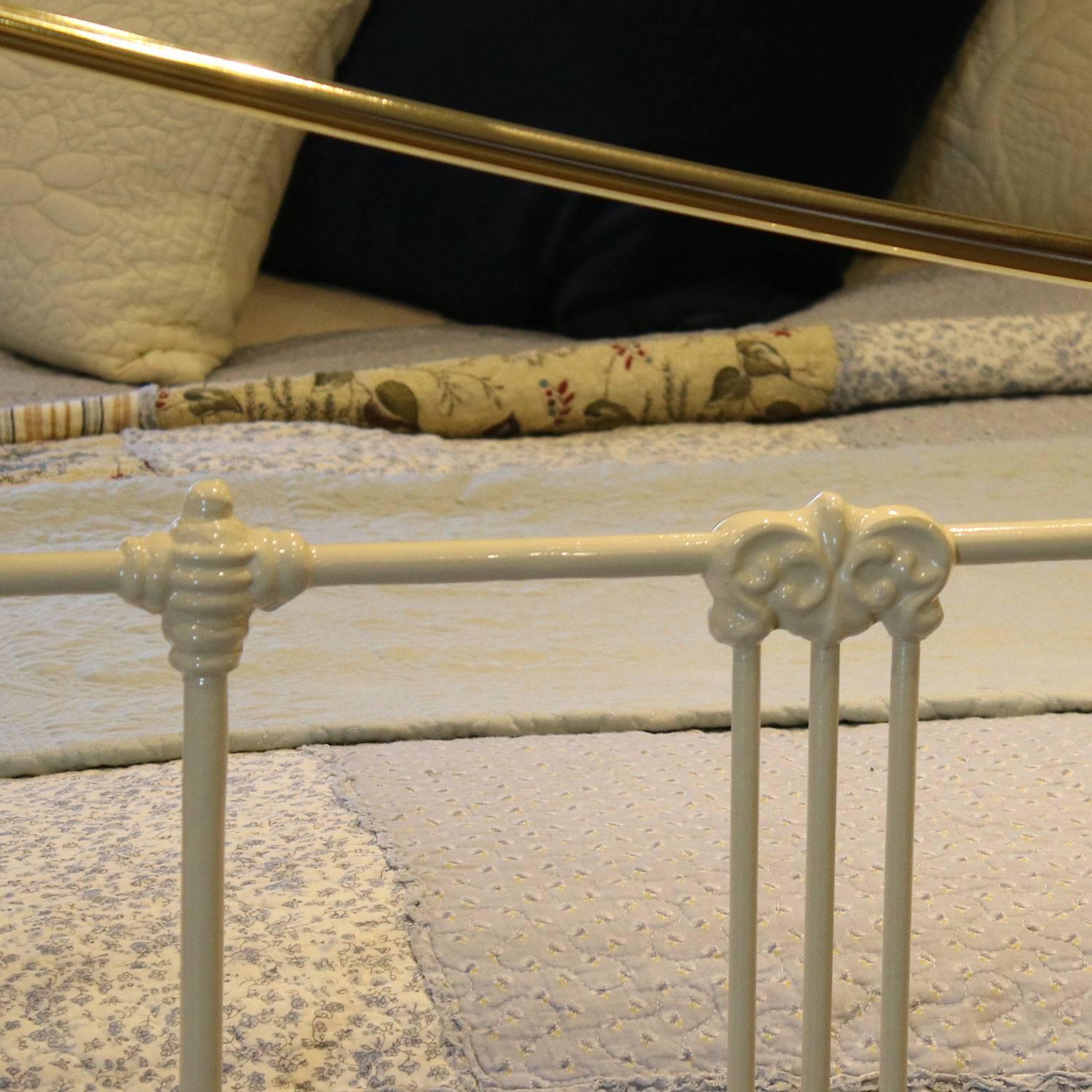 Victorian Brass and Iron Bed in Cream, MK131