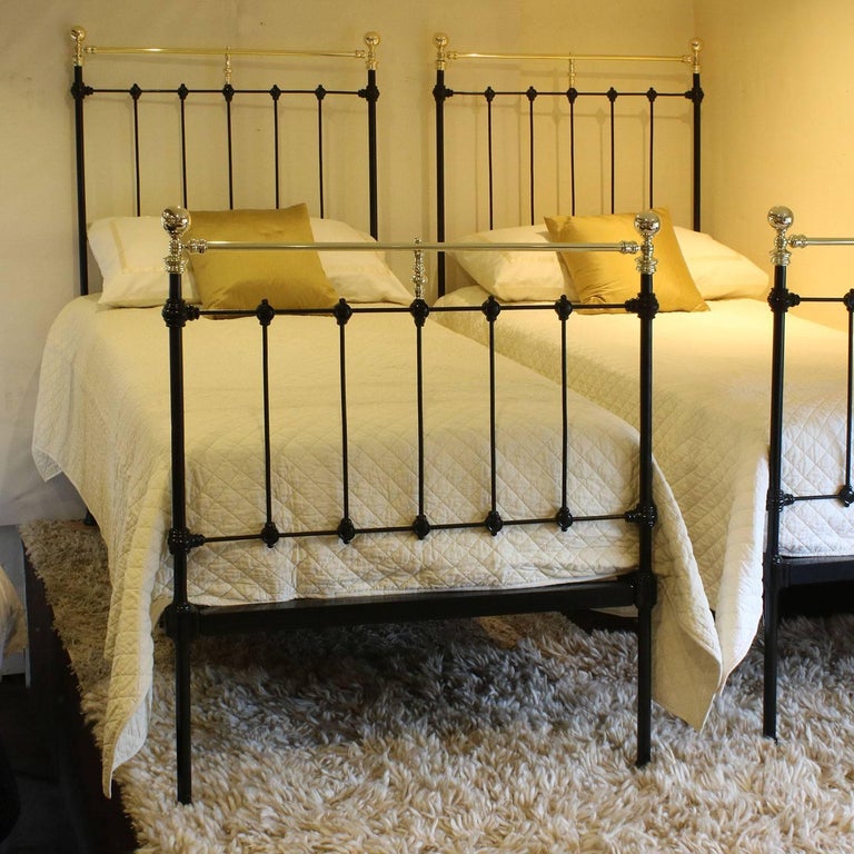 Matching Pair of Twin Brass and Iron Beds MPS24 at 1stDibs pair of
