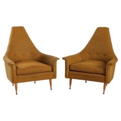 Vintage Pair of Ben Seibel High Back Lounge Chairs  1960s Mid Century Modern