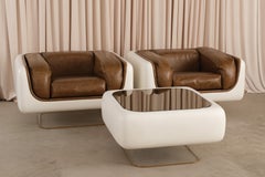 Vintage William Andrus for Steelcase Soft Lounge Chairs & Coffee Table Set