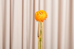 Mid 20th Century Tall Amber Glass Vase with Three-Footed Base