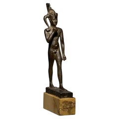 God Harpocrates. Ancient Egypt, Late Period, 664–323 BC. Bronze. 17 cm high