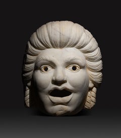 Theatre mask of the "Excellent Young Man". Ancient Roman, 1st century AD. 59 cm.
