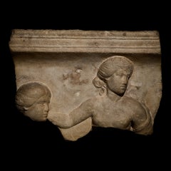 Fragment of a sarcophagus relief. Ancient Rome, 2nd century AD. Marble. 37 cm.