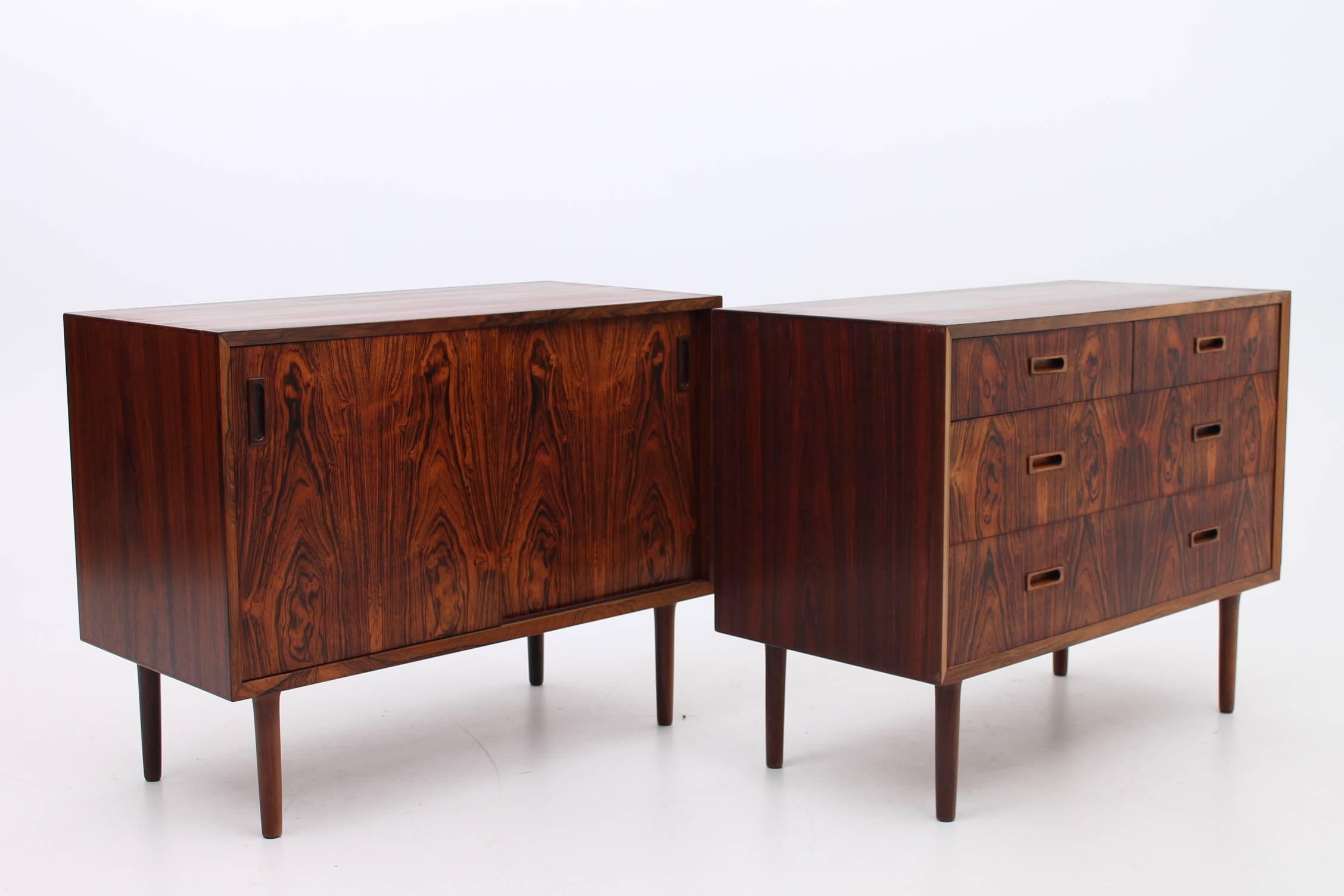Mid-20th Century Danish, Mid-Century Rosewood Chest of Drawers and Cabinet by Lyby Møbler For Sale