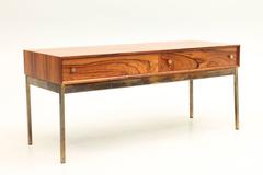 Rosewood Commode Hallway Unit with Brass Legs and Handles by Poul Nørreklit