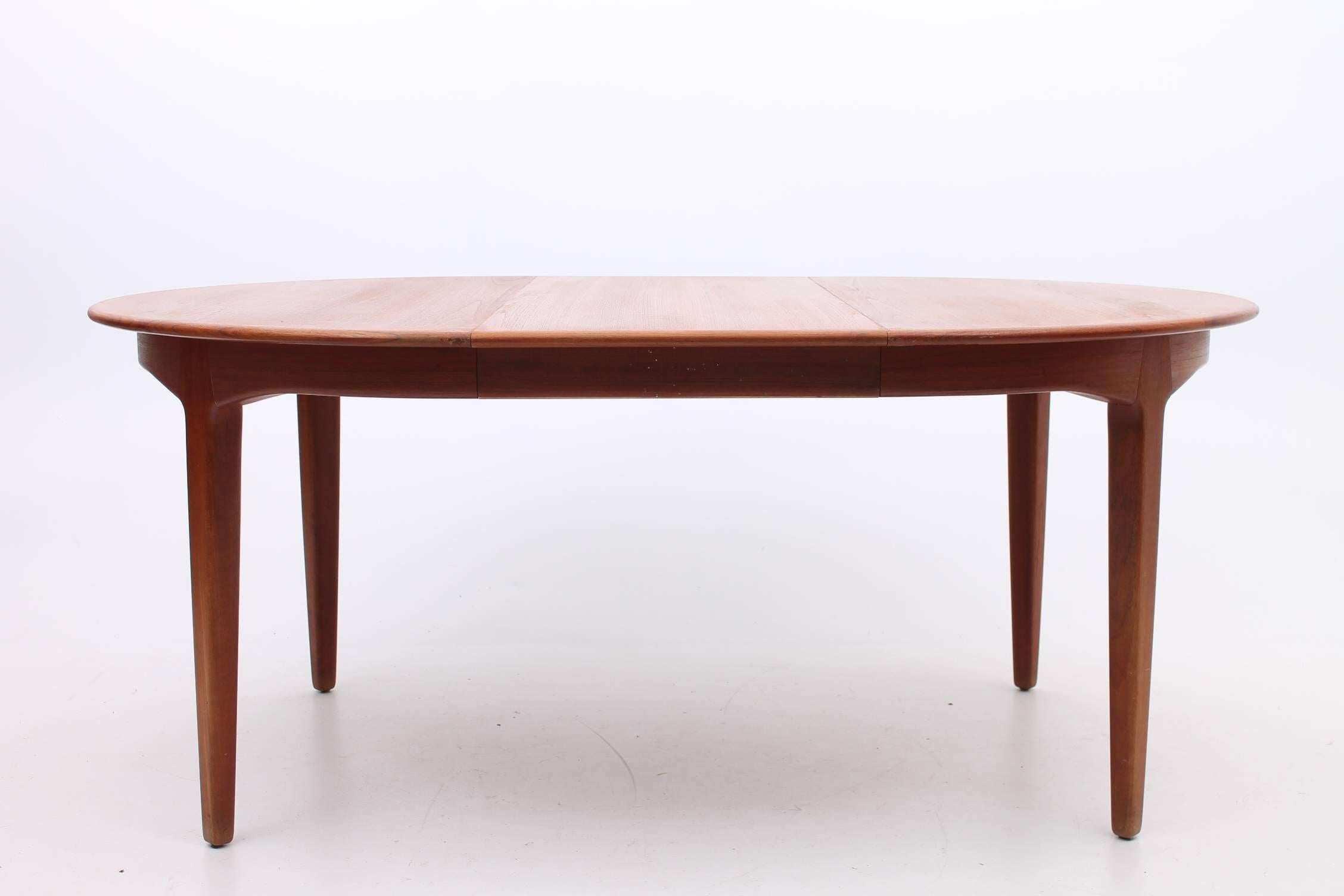 Scandinavian Modern Danish, Mid-Century Teak Round Dining Table by Henning Kjaernulf, 1962