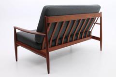Grey, Teak Loveseat by Grete Jalk, 1964 - Danish, Mid-Century