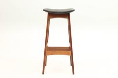 Rosewood and Black Leather Stools by Dyrlund - Danish, Mid-Century