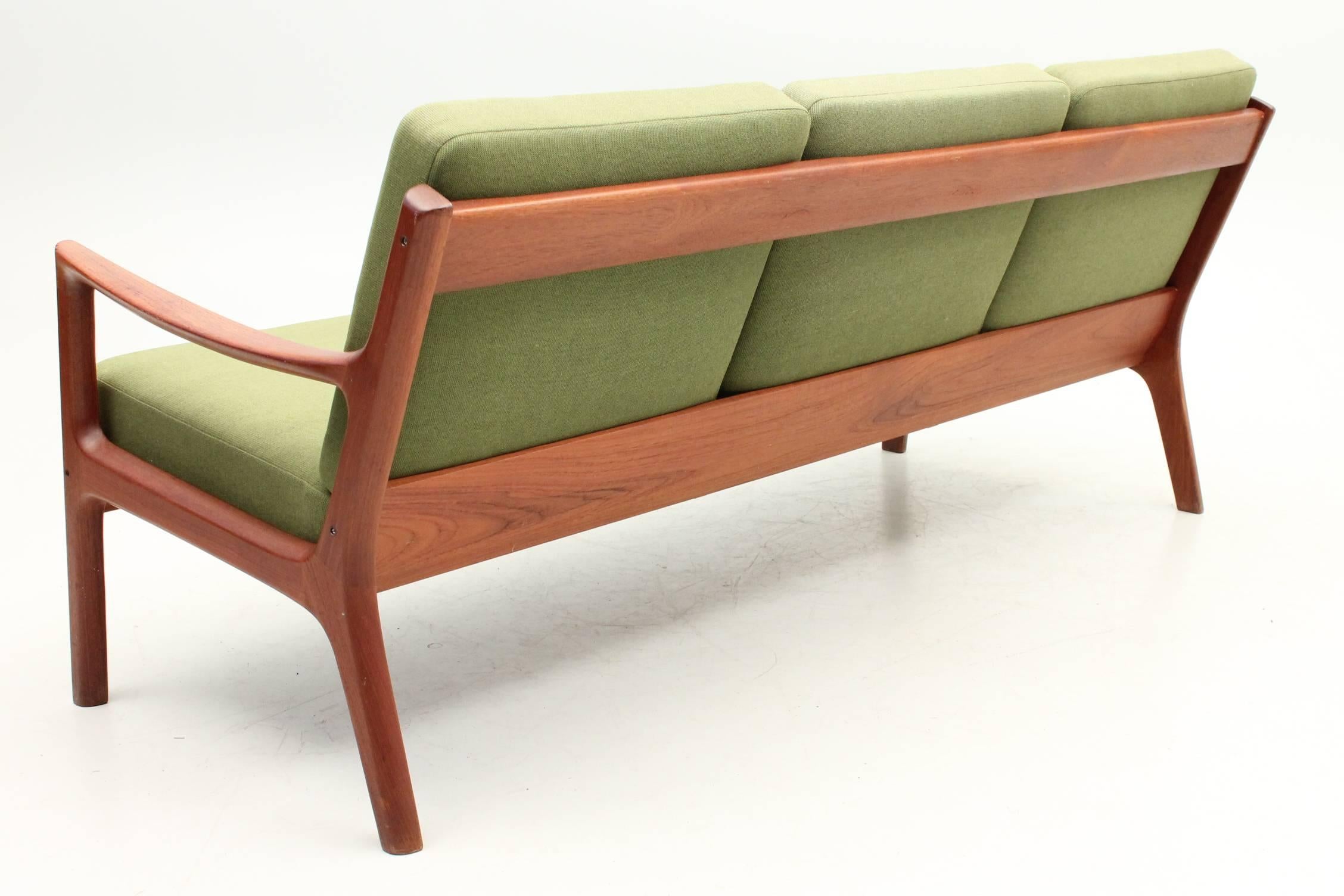 Scandinavian Modern Green Senator Sofa and Chair Designed by Ole Wanscher for France and Son