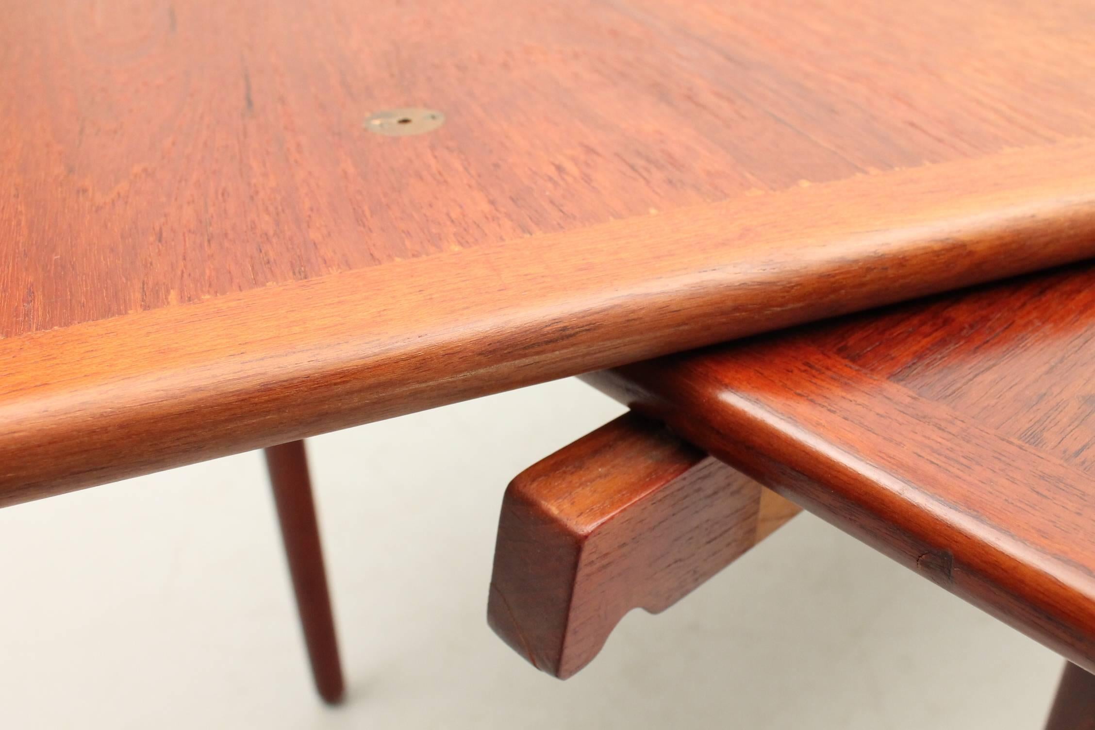 Scandinavian Modern Solid Teak Table or Desk by Ib Kofod Larsen for Christiansen & Larsen For Sale