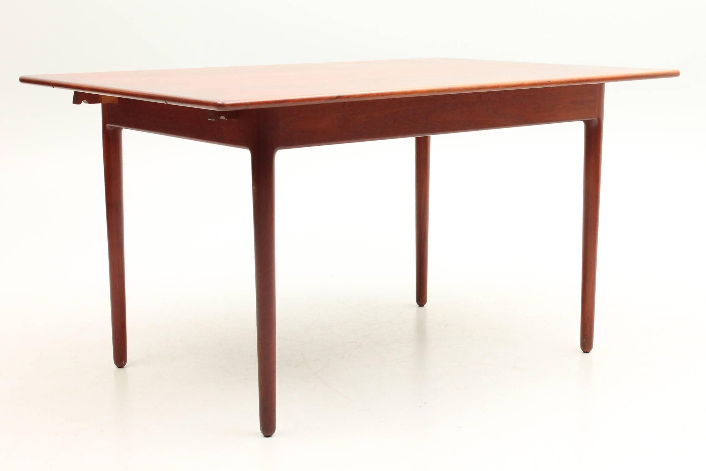 Danish Solid Teak Table or Desk by Ib Kofod Larsen for Christiansen & Larsen For Sale