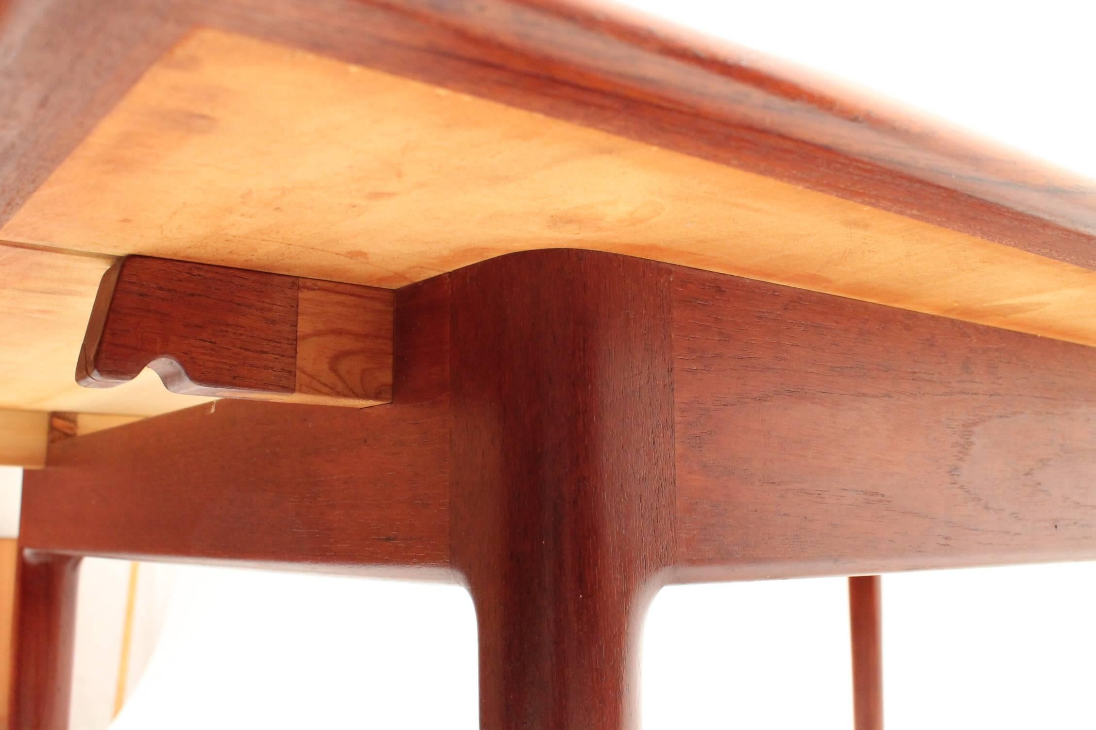 Mid-20th Century Solid Teak Table or Desk by Ib Kofod Larsen for Christiansen & Larsen For Sale