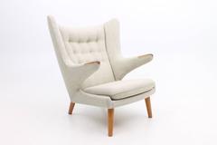 Light Gray / Cream Papa Bear Chair Ap19 by Hans Wegner for A.P. Stolen, 1960