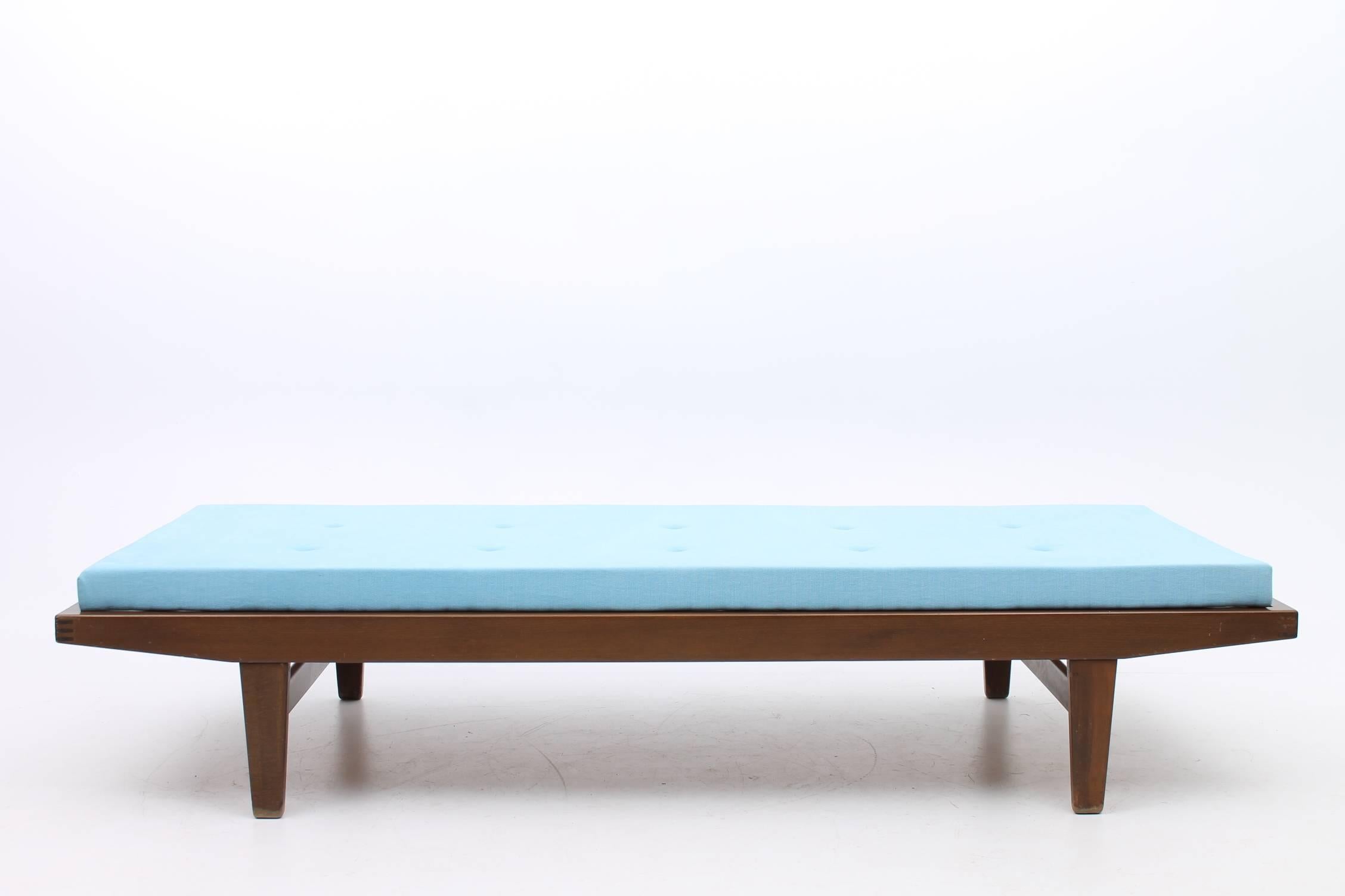 Danish Light Blue and Oak Daybed Designed by Poul Volther for Illums Bolighus For Sale