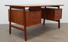 Teak Model 75 Desk by Gunni Omann for Omann Jun Møbelfabrik - 1960s
