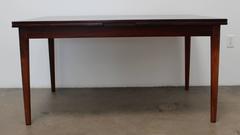 Scandinavian Modern Rosewood Dining Table or Desk with Self-Storing Leaves
