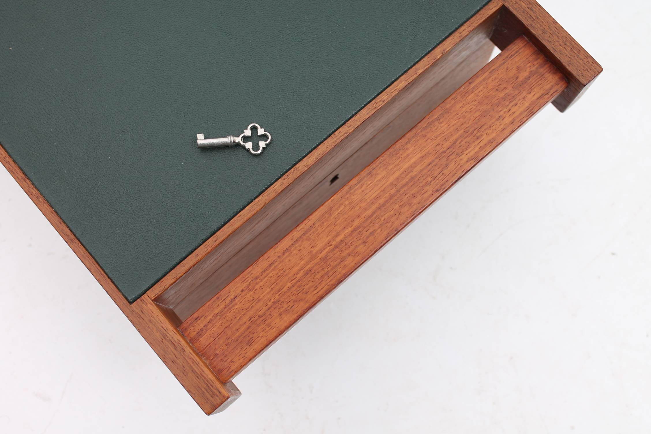 Teak and Black Leather Jewelry Box by Aksel Kjersgaard for Odder Furniture For Sale 2
