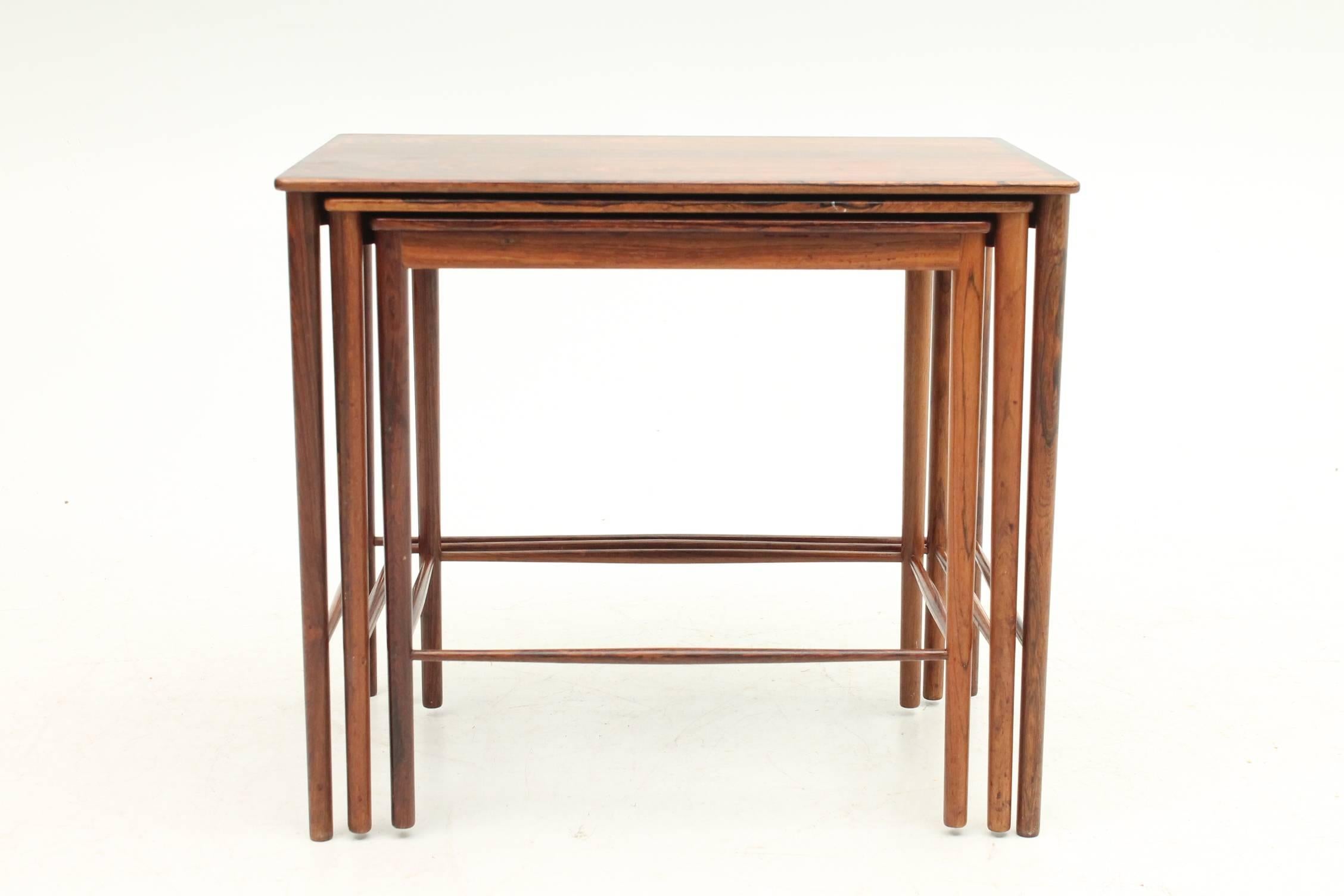 Scandinavian Modern Rosewood Nesting Tables by Grete Jalk for P.Jeppesens Møbelsnedkeri For Sale