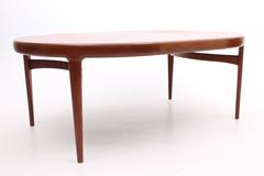 Circular Teak Dining Table with Curved Leg Detail, Scandinavian Modern
