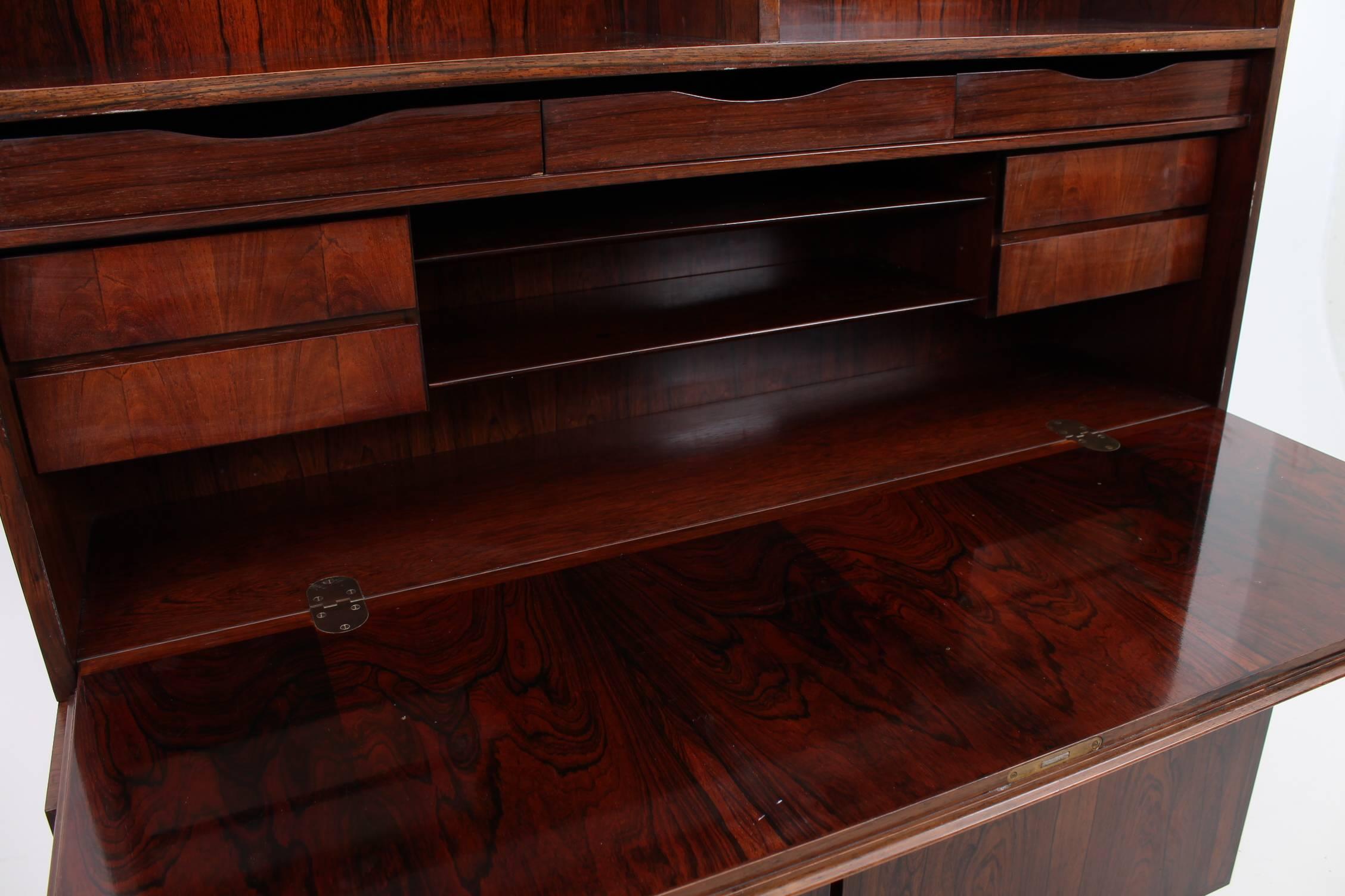 Rosewood Model 9 Secretary or Bookcase by Gunni Omann for Omann Jun In Excellent Condition In Houston, TX