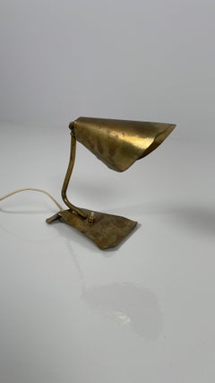 Mid-Century Brass Desk Lamp by Valinte Oy, Adjustable Shade, Finland