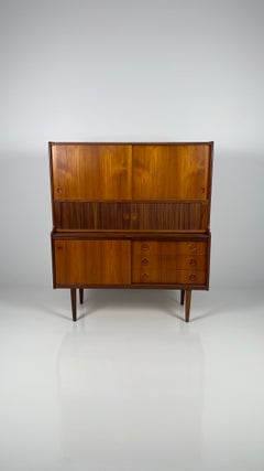 Johannes Andersen Teak Highboard for J. Skaaning & Søn, Denmark, 1960s