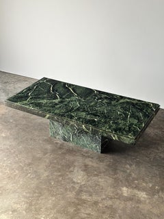 Verde Alpi Marble Pedestal Coffee Table, Italy, 1980s