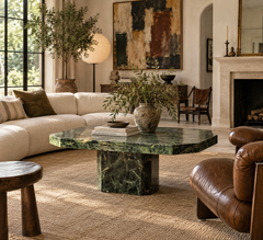 Verde Alpi Marble Coffee Table, Italy, 1970s