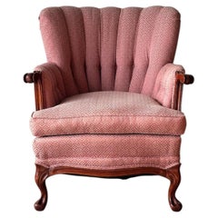 French Provincial Channel-Back Armchair, Louis XV Revival, Mid-Century
