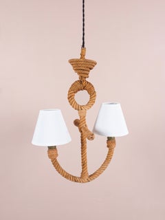 Adrien AUDOUX & Frida MINET - Chandelier in rope - France circa 1950
