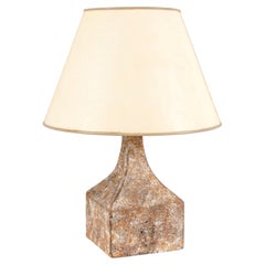 French sculptural ceramic table lamp, pyramid base, Mid-century, XXth, 1960