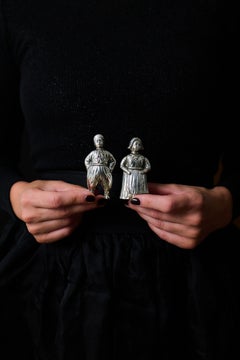 Ein Paar ausgefallene silberne Salz- und Pfefferstreuer, Deutschland, 1920er Jahre
