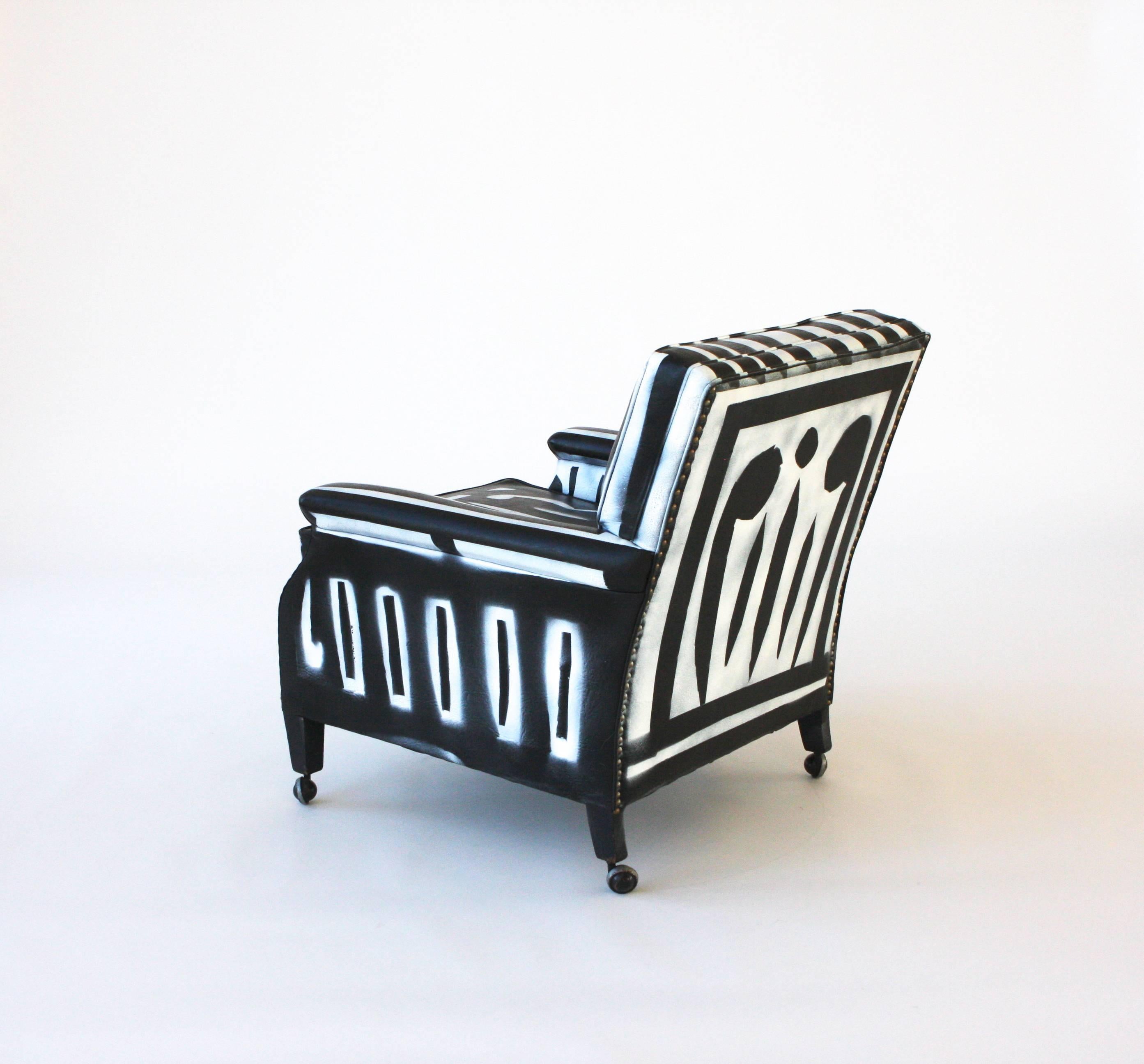 American Hand-Painted Club Chair