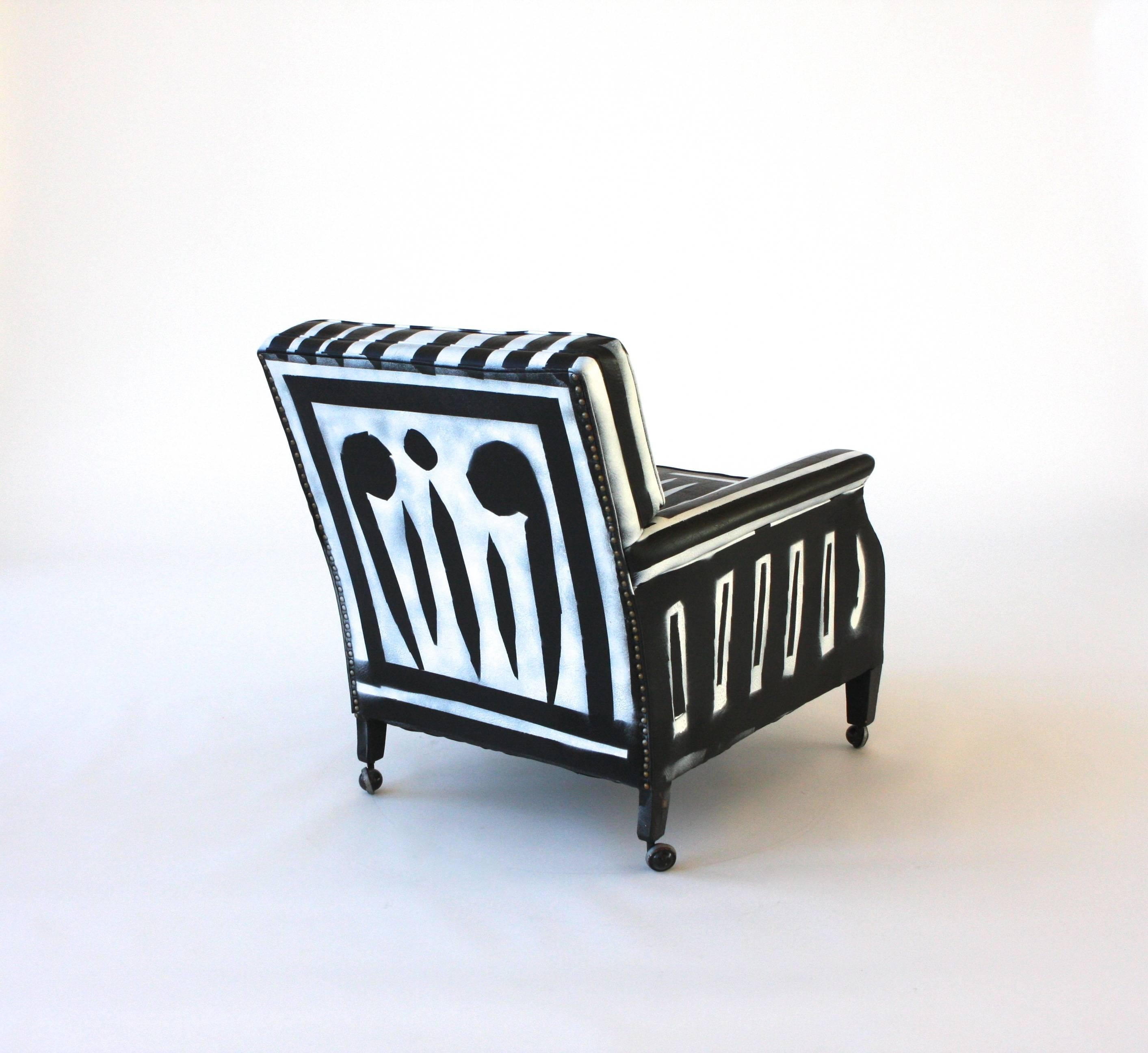 Contemporary Hand-Painted Club Chair