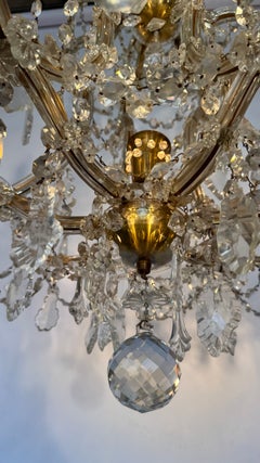 Magnificent French-Austrian Maria Theresa Cut-Crystal Chandelier, 12-Arms