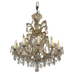 Magnificent French-Austrian Maria Theresa Cut-Crystal Chandelier, 12-Arms