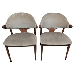 Pair of Dutch Teak Cow Horn Chairs by Mahjongg Vlaardingen, 1960s