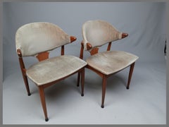 Pair of Dutch Teak Cow Horn Chairs by Mahjongg Vlaardingen, 1960s