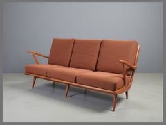 B. Sprij: Skulpturales Dreisitzer-Sofa aus Holz, Niederlande, 1960er Jahre