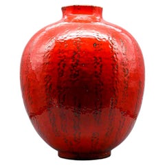 Gerda Heuckeroth per Carstens Tönnieshof – Grande vaso in ceramica rossa, anni ’60