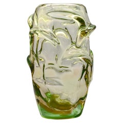 Vase en verre « Uranium » de Jan Kotik, modèle « Propeller », pour Skrdlovice, vers 1960