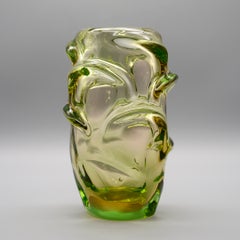 Vase en verre « Uranium » de Jan Kotik, modèle « Propeller », pour Skrdlovice, vers 1960