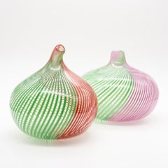 Rosenthal Glasstudio Filigrana Glass Vase Pair by Hertha Bengtson and Mario Cole