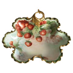 Rosenthal Monbijou Hand-Painted Strawberry Porcelain Berry Bowl, circa 1900