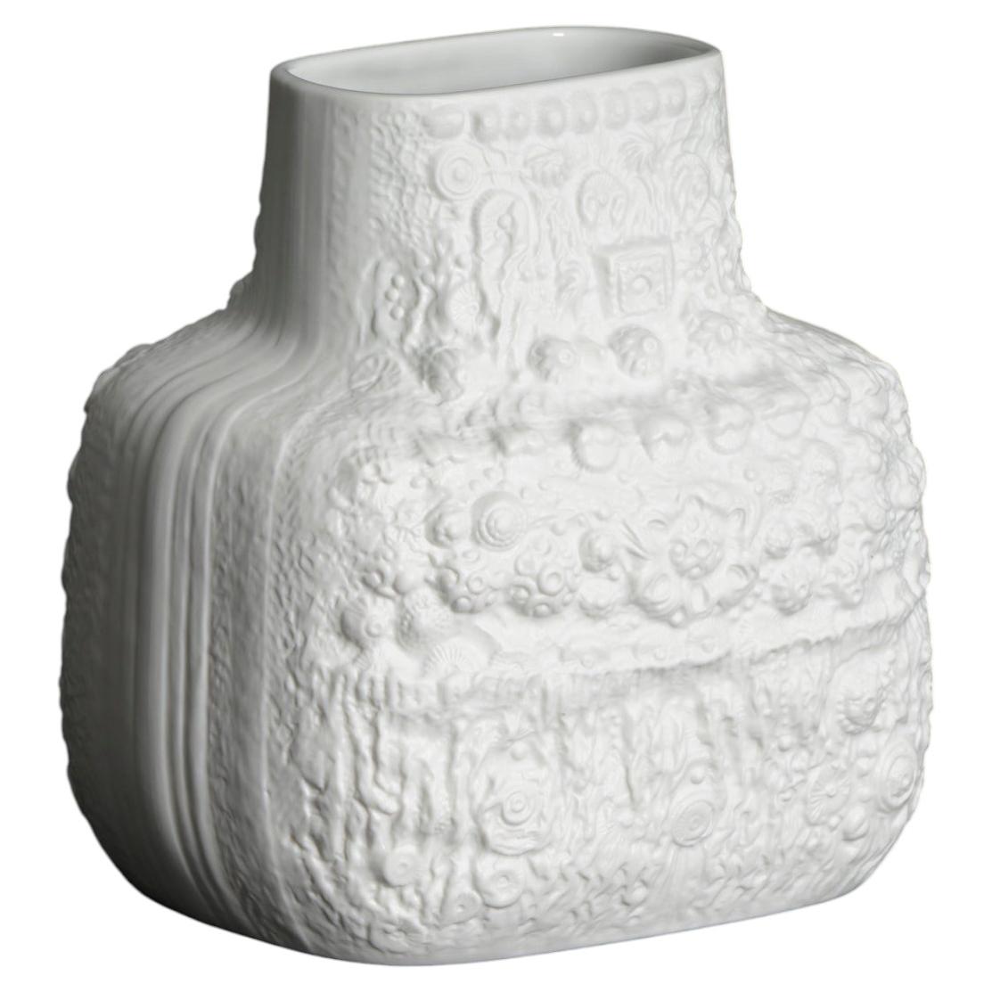 Martin Freyer AZU White Bisque Porcelain Vase for Rosenthal, 1970s