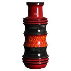 Scheurich Pagoda Fat Lava Ceramic Floor Vase, 1970s