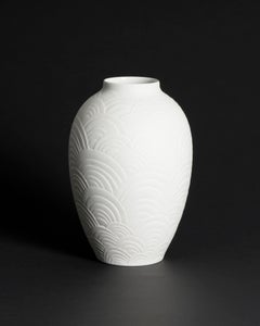 Heinrich Op-Art-Reliefvase aus Biskuitporzellan, 1970er Jahre