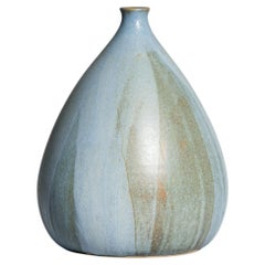 Vaso in ceramica artigianale realizzato a mano con smalto celadon, Germania