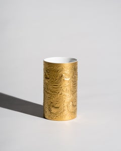 Bjorn Wiinblad Zauberflöte Gold Porcelain Vase, Rosenthal, Germany